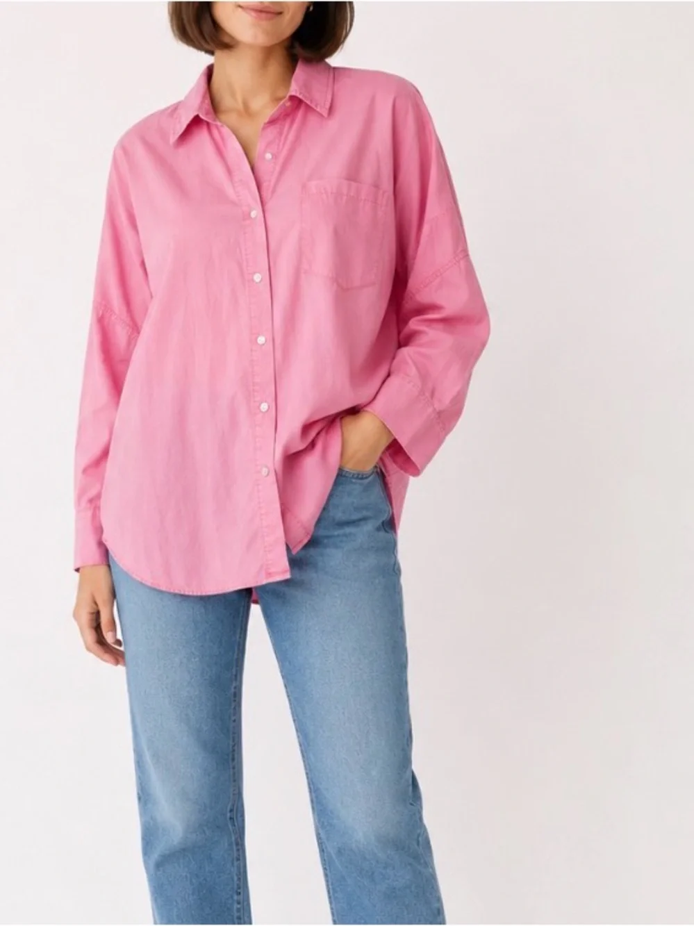 POL Pink Classic Oversized Joss Shirt - Lux Quality size Medium
